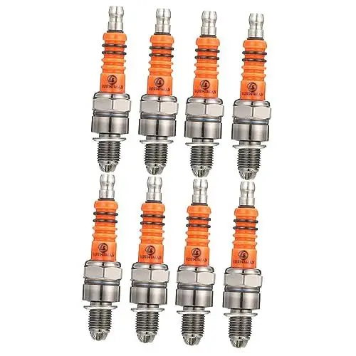 Produktbild: SOLUSTRE 8 Stk Zündkerze dreipolige Funkendüse Zubehör motorcycle accessories motorradzubehã¶r Ersatz-Zünddüse Zünddüse für Motorräder Unterbau Auto Komponente Brenner Roller Nickel