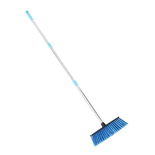 Produktbild: SOLUSTRE Besen mit langem Stiel Kehrbesen aus Metall Besen mit feinen Borsten küchenbesen Floor mop Haushaltsbesen haushaltsreiniger versorgung Hausbesen Haar Pole Wanne Boden Büro Werkzeug