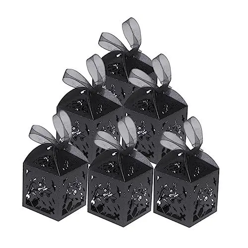 Produktbild: SOLUSTRE Dekorative Süßigkeitenbox Packung Mit 50 Stück Exquisiter Süßigkeitenbehälter Halloween Dessert-box Halloween Süßigkeiten Box