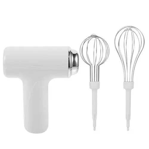 Produktbild: SOLUSTRE Elektrischer Handmixer Edelstahl Schneebesen Wiederaufladbare Küche Handmixer Rührer Rührer Milchaufschäumer zum Einfachen Schlagen von Eiercreme Mischen von Kekskuchen