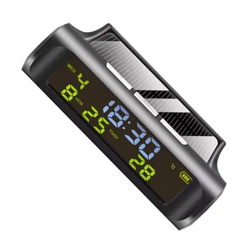 Produktbild: SOLUSTRE Fahrplan An Bord Automobil Borduhr Auto Digitaluhr Uhrwerke Batteriebetrieben Thermometer Fahrzeug-armaturenbrettuhr Kfz-uhr Uhr Digitale Uhr Radio Fahrzeuguhr Uhren Abs Black