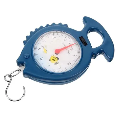 Produktbild: SOLUSTRE Federwaage Kofferwaage Fruchtschuppe Gepäckwaage Handwaage küchenwaage kitchen scale körperwaage Fischform Lebensmittelwaage digitale Waage Reiseskala reisen tragbare Waage Metall