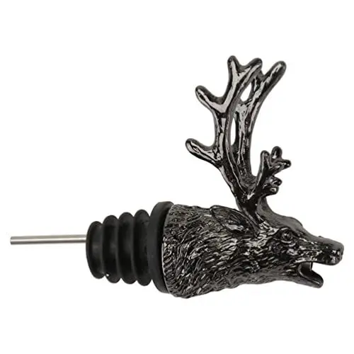 Produktbild: SOLUSTRE Flasche Weinbelüfter Ausgie?er Deer Head Design Spott Flasche Ausgie?er Dekorativer Alkoholausgie?er mit Silikonstopper für Rote Wei?e Weine Whisky Essigausgießer