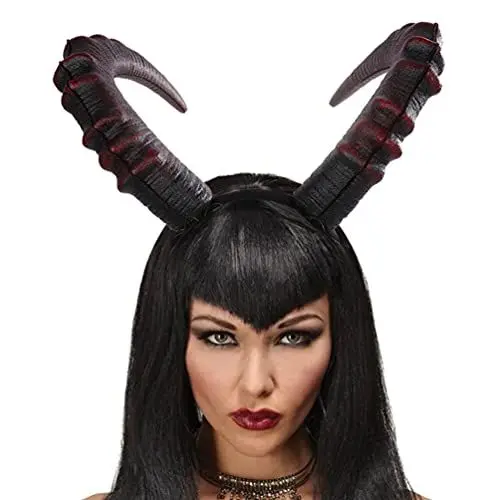 Produktbild: SOLUSTRE Halloween Dämon Hörner Stirnband OX Horn Gothic Steampunk Teufel Bull Hörner Kopfschmuck für Frauen Männer Mädchen Party Dekoration Cosplay Kostüm Verwenden
