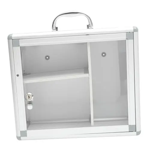 Produktbild: SOLUSTRE Kasten Mehrschichtige Medikamentenbox Tragbares Erste-hilfe-set Medizinorganisator Abschließbare Medikamentenbox Handy-knast Telefonbehälter Aluminiumlegierung Haushalt Lieferungen