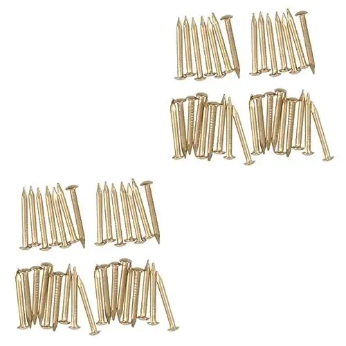Produktbild: SOLUSTRE Maniküre-Kits 400 Stück Reißzwecken Scharniere Projekte Kopf Miniatur-Killer-Set Möbel Schiefer Bäume Stumpf Brad Basteln Fransen Kunst Schlagkraft Dacheindeckung Messing