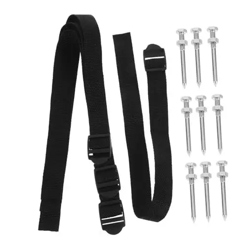 Produktbild: SOLUSTRE Aerifizierer Rasen Belüften 1 Set Manuelle Rasenlüfter Nagelschuhe Mit Spikes Schuhbänder + Belüftungsnägel Für Effektive Bodenbelüftung Im Garten Und Rasenpflege