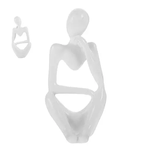 Produktbild: SOLUSTRE Moderne Abstrakte Denker Skulptur Weiße Desktop Art Dekoration Büro und Wohnzimmer Deko für Schreibtisch Flur Schlafzimmer Künstlerisches Wohnaccessoire