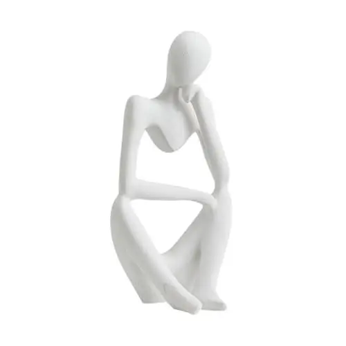 Produktbild: SOLUSTRE Moderner Abstrakter Denker Skulptur aus Resin Dekorative Kunstfigur für Schreibtisch und Wohnzimmer Vielseitiger Mini Ornamenthalter für Ohrringe und Kleine Accessoires Stilvolles