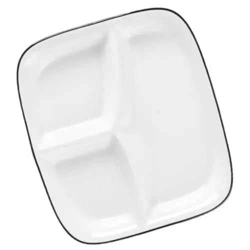 Produktbild: SOLUSTRE Ovale Servierteller Geteiltes Geschirr Essenstablett Kinder Camping Teller Dampfgarer Teller Diät Geteilte Teller Frühstückstablett Grill Teller Pasta Teller Sushi Kind
