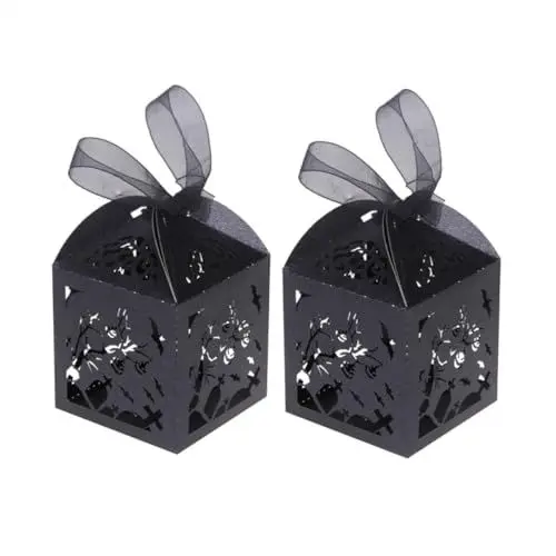 Produktbild: SOLUSTRE Packung Mit 50 Stück halloween süßigkeiten box halloween sweets box halloweendeko halloween decoration halloween dek helloweendeko Süßigkeitenbehälter aushöhlen Zweig