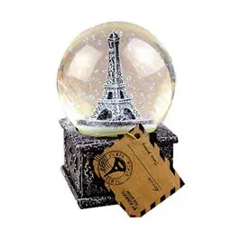 Produktbild: SOLUSTRE Schneekugel Musik Box Eiffelturm Globe Glas Ball Dekoration mit Musik Tisch Display Winter Schneefall Ball Spielzeug Ohne Batterien (Gelegentliche Farbe)
