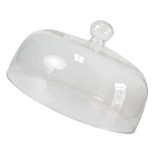 Produktbild: SOLUSTRE Tellerglocke Speiseglocke Glas Mikrowellen Deckel Fliegenhaube Tellerhaube Spritzschutz Abdeckhaube für Speise Käse Kuchen Lebensmittel Kühlschrank Mikrowellen