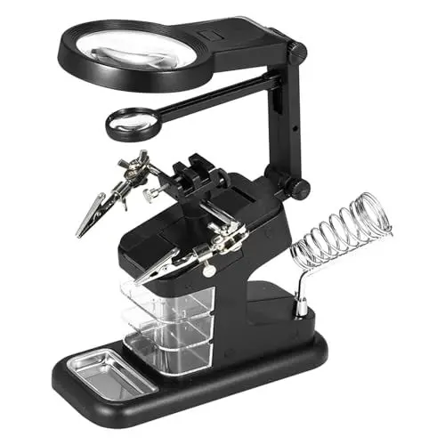 Produktbild: SOLUSTRE Usb-lötstation Mit Led-lampe Facher Lupe Einstellbare Schweißhilfe Mit Leds Für Elektronische Reparaturen Und Präzises Arbeiten Für Hobbyisten Und