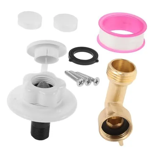 Produktbild: SOLUSTRE Auslaufsicherer Rv-wassereinlass-messinganschluss Rv-wasserschlauchadapter Rückschlagventil Edelstahlgewebe für Wohnmobile Boote