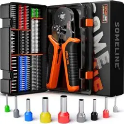 Produktbild: SOMELINE® Crimpzangen Aderendhülsen Set, 9 Arten (0,25-10mm²) Aderendhülsen Set, Aderendhülsenzange Selbsteinstellend, Krimpzange, Premium Crimpzangen, Crimp Zange, Presszange, Elektrowerkzeug Set