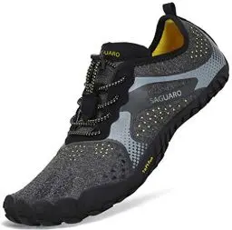 Produktbild: Sommer Barfußschuhe Herren Trail Laufschuhe Damen Indoor Outdoor Sport Fitnessschuhe Leicht Zehen Wander Trekking Schuhe für Frauen Männer Schwarz Gr.42