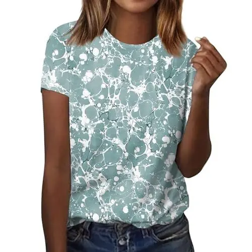 Produktbild: Sommer Pullover Damen Oberteil Damen Sommer Blusenshirt Damen Sommer Tshirt Damen Oversize V Ausschnitt Oversize Shirt Damen T Shirt Oversized Damen Freizeitoberteile für Türkis L