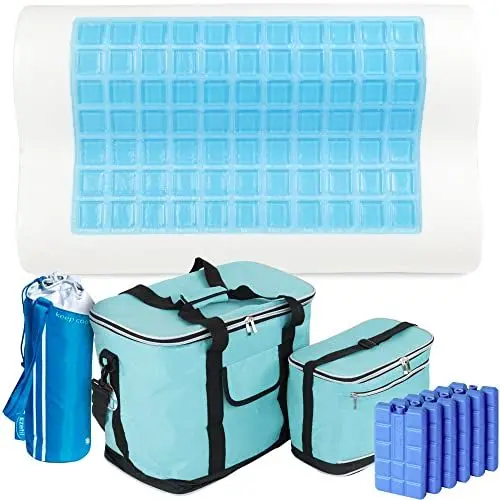 Produktbild: Sommer Sonderangebot Kühlkissen, Kühltaschen 30+8 Liter,. Flaschenkühler, 6 Kühlakkus für Strand, Picknick, Einkauf