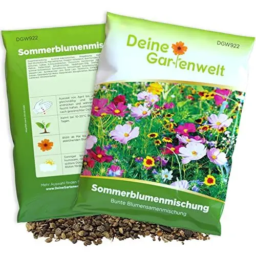 Produktbild: Sommerblumenmischung - 1 kg Samen für Sommerblumenwiese - Sommerblumen Saatgut für bunte Blumenwiese (MHD 01/26)