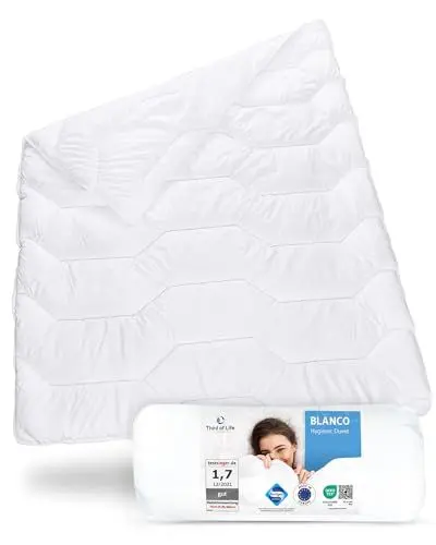 Produktbild: Sommerdecke 135x220 Blanco | Luftige Schlaf-Decke mit Feuchtigkeitsmanagement & hoher Atmungsaktivität | Optimale Hygiene für Allergiker | Perfekte Bettdecke für warme Nächte & im Sommer 135 x 220 cm
