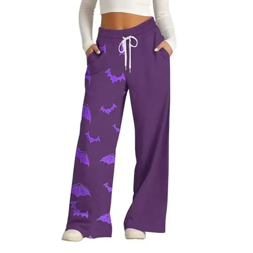 Produktbild: Sommerhose Damen leicht Jogginghose Damen Baggy Festival Hose Damen Hose Frauen Jogginghosen für Lange Beine Gym wear Damen Sweatpants lang Halloween Trainingsanzug Winter