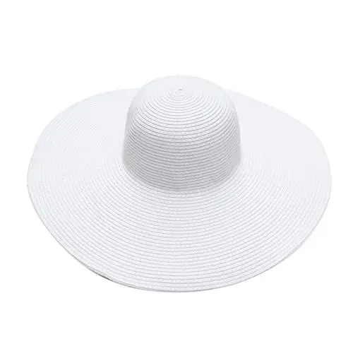 Produktbild: Sommerhüte für Frauen breite Bongrace Strandhut Sonnenkappe Faltbare Damenhüte Hut Krempe Damen (White One Size)