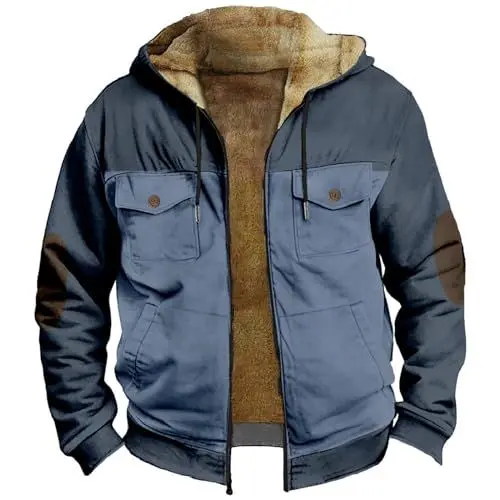 Produktbild: herren marken sale jeansjacke herren outdoorjacke herren übergangsmantel herren taktische jacke herren herren jacken winterjacke herren 3 in 1 male kapuzenpullover einfarbig kapuzenpullover