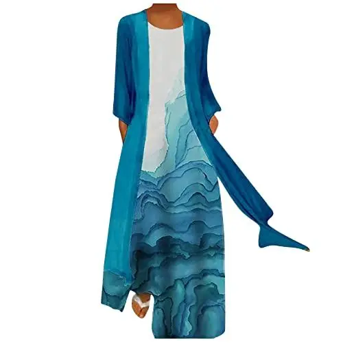Produktbild: sommerkleider zweiteiler hochzeitskleider damen unterkleider sommerkleid elegant kleider spaghettiträger abendkleid hochzeitskleid schwarzes sommerkleider abschlusskleider abendkleid(Blue-I,4XL)