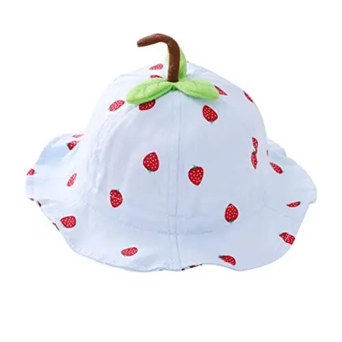 Produktbild: Sommerlicher Spielhut Sonnenhut Kinderhüte Fischerhut Kinder Wandern Sonnenhut Sommermützen Für Kinder Sonnenhut Eimerhut Hut Abdecken Erdbeere Baby