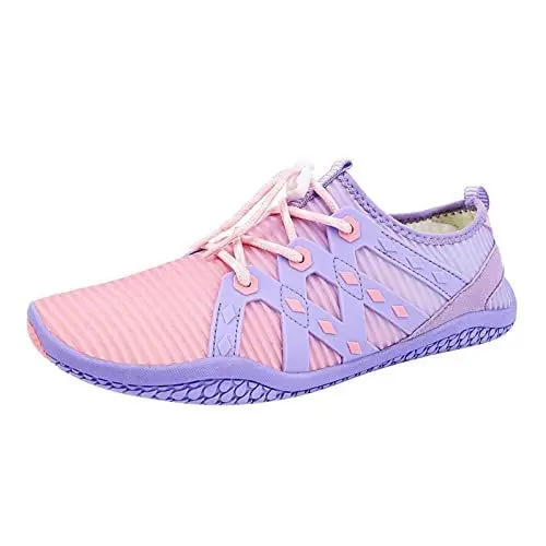 Produktbild: Sommerschuhe Damen Schwarz Stoffschuhe Herren Outdoor Freizeit rutschfeste Schwimmschuhe Schnorcheln schnell trocknende Strandschuhe Damen Tauchschuhe Sommerschuhe Damen Schwarz Stoffschuhe (Pink, 42)