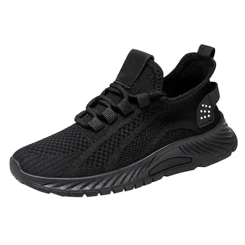 Produktbild: YANFJHV Damen-Frühling/, einfarbig, atmungsaktives Mesh, modische Freizeit-Sportschuhe Dirndl Schuhe Damen Blau (Black, 37)