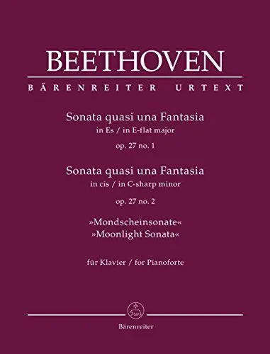 Produktbild: Sonata quasi una Fantasia für Klavier Es-Dur, cis-Moll op. 27, 1+2 Mondscheinsonate. Spielpartitur, Urtextausgabe: Spielpartitur, Sammelband, Urtextausgabe