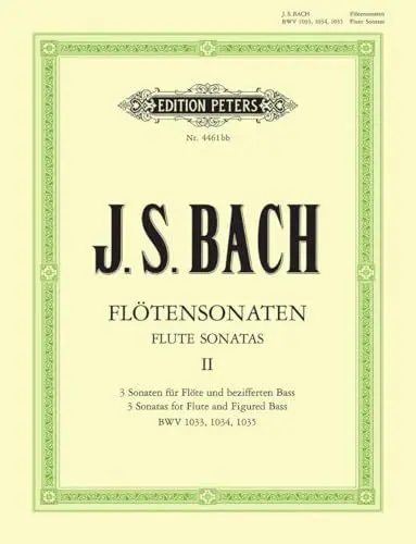 Produktbild: Sonaten für Flöte und bezifferten Bass BWV 1033 - 1035 / URTEXT: Flötensonaten - Band 2 (Edition Peters, 2, Band 2)