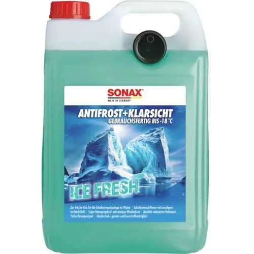 Produktbild: SONAX AntiFrost+KlarSicht IceFresh Gebrauchsfertig bis -18 °C (5 Liter) schneller, schlierenfreier & effektiver Scheibenreiniger für den Winter | Art-Nr. 01335050