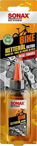 Produktbild: SONAX BIKE KettenÖl ultra (50 ml) für extreme Belastungen & schnell laufende Ketten, Wasser-, staub-, & schmutzabweisend, Lösemittelfrei, Silikonöl | Art-Nr. 08635410