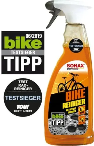 Produktbild: SONAX BIKE Reiniger (750 ml) Fahrradreiniger für Aluminium, Mattlacke, Carbon- & Kunststoffoberflächen, reinigt Kette & Zahnkränze, für E-Bikes, materialschonend | Art-Nr. 08524000