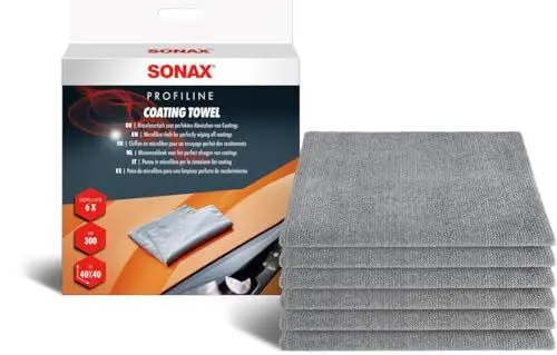 Produktbild: SONAX Coating Towel (6 Stück) weiches Mikrofasertuch zur sanften Entfernung von Politur- oder Versiegelungsrückständen Art-Nr. 04511000 Weiß