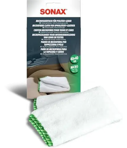 Produktbild: SONAX MicrofaserTuch für Polster+Leder (1 Stück) zur fusselfreien Fahrzeuginnenreinigung von Polster-, Textil- und Lederoberflächen | Art-Nr. 04168000