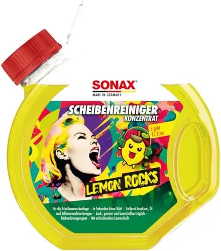 Produktbild: SONAX ScheibenReiniger gebrauchsfertig Lemon Rocks (3 Liter) entfernt Insekten-, Öl-, Silikon- und typische Straßenverschmutzungen | Art-Nr. 01604000