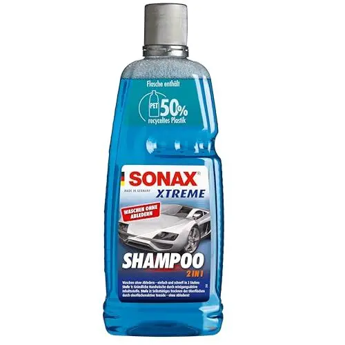 Produktbild: SONAX XTREME Shampoo 2 in 1 (1 Liter) Autoshampoo Konzentrat ohne Abledern zur Reinigung lackierter Oberflächen, Metall, Glas, Kunststoff & Gummi | Art-Nr. 02153000