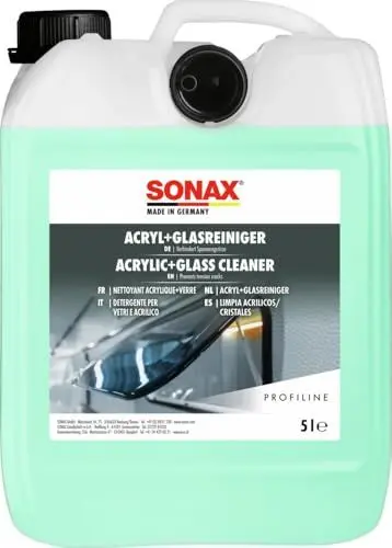 Produktbild: SONAX Acryl+Glasreiniger (5 Liter) für Echt- und Acryl- und Plexiglasoberflächen für streifenfreien Glanz und langanhaltende Transparenz | Art-Nr. 07385050