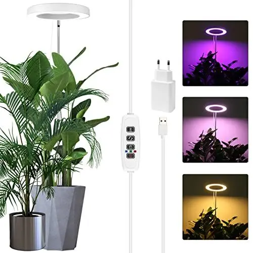 Produktbild: Sondiko Pflanzenlampe, Pflanzenlampe LED Vollspektrum Bis Zu 140 CM Höhe Mit 72 LEDs, 3 Beleuchtungsmodi, 3/9/12-Std.-Auto-Timer, 9 Helligkeitsstufen, Verstellbare Höhe, Ideal für Große Pflanzen