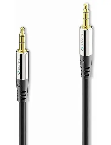 Produktbild: Sonero Premium Audiokabel 3.5mm Klinke, 1,00m, vergoldete Kontakte, schwarz