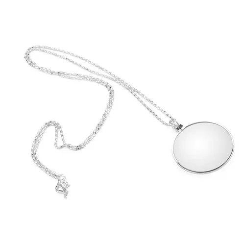Produktbild: Sonew 5X Monokel mit Lupenkette, Mini tragbare Schmuck Handlupe mit Hängender Halskette zum Lesen von Zeitungskarten Silber