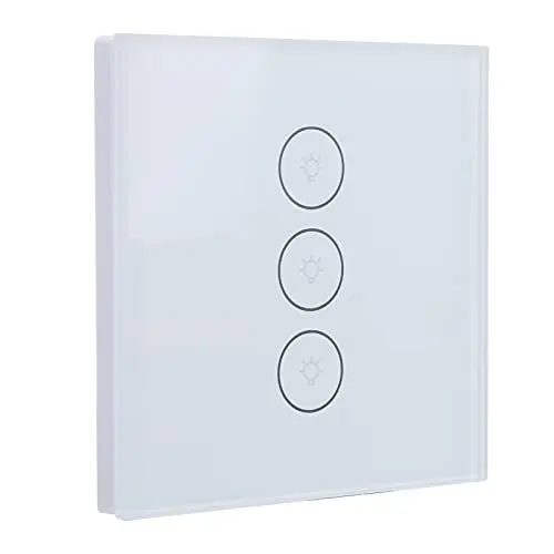 Produktbild: Sonew 3 Wege Touch Lichtschalter, Smart Lichtschalter Touch Glas Multi Control Kabelloser Lichtschalter mit Anwendungssteuerung und Sprachsteuerung(Weiß)