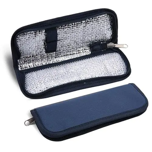 Produktbild: Sonew Tragbare Insulin Kühltasche, Oxford Stoff Insulin Organizer Tasche, Wiederverwendbare, Leichte, Isolierte Kühltasche für (Navy blau)
