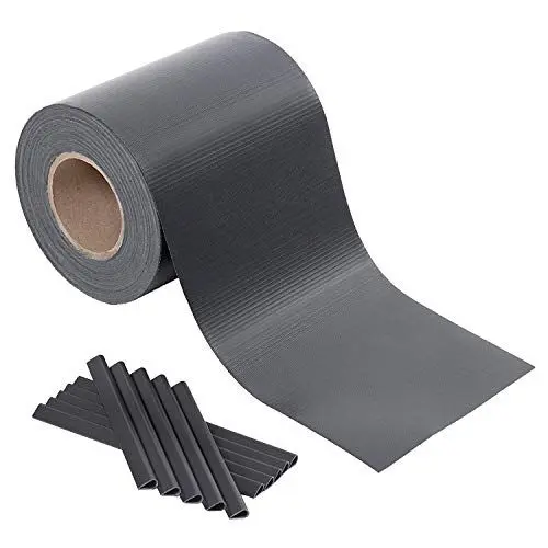 Produktbild: SONGMICS 100m PVC Sichtschutzstreife Zaunfolie Windschutz 2 Rolle m x 19 cm extra dick mit 50 x Befestigungsclips anthrazit GPJ100GY, 100