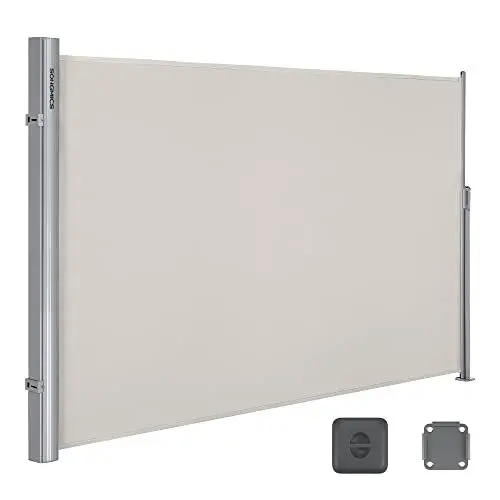 Produktbild: SONGMICS Alu-Seitenmarkise, ausziehbar, 160 x 300 cm, Sichtschutz, Sonnenschutz, blickdicht, Seitenrollo, für Balkon, Terrasse, Garten, beige GSA160E