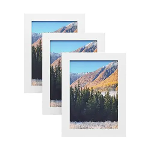 Produktbild: SONGMICS Bilderrahmen im 3er-Set, 13 x 18 cm Bilderrahmen Collage, Fotorahmen mit Glasscheibe, Rahmenbreite 2cm, MDF Weiß RPF33WT